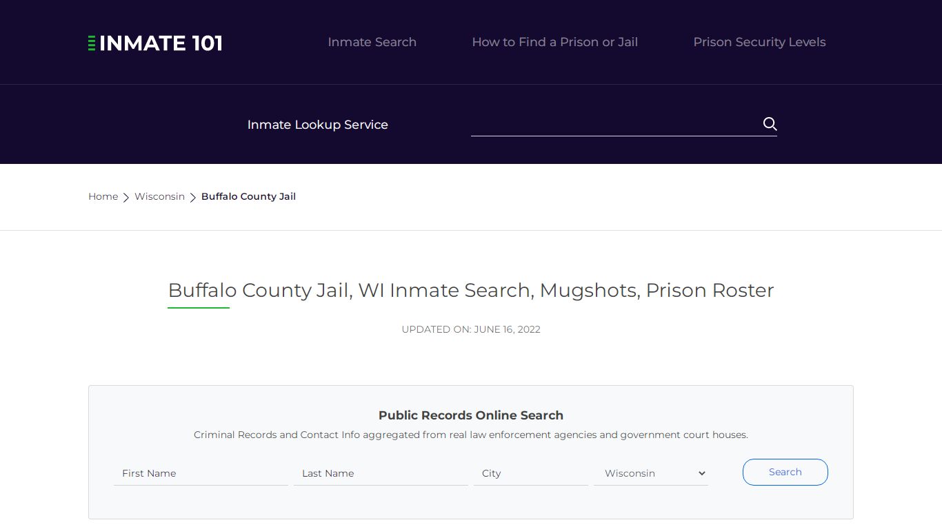 Buffalo County Jail, WI Inmate Search, Mugshots, Prison ...