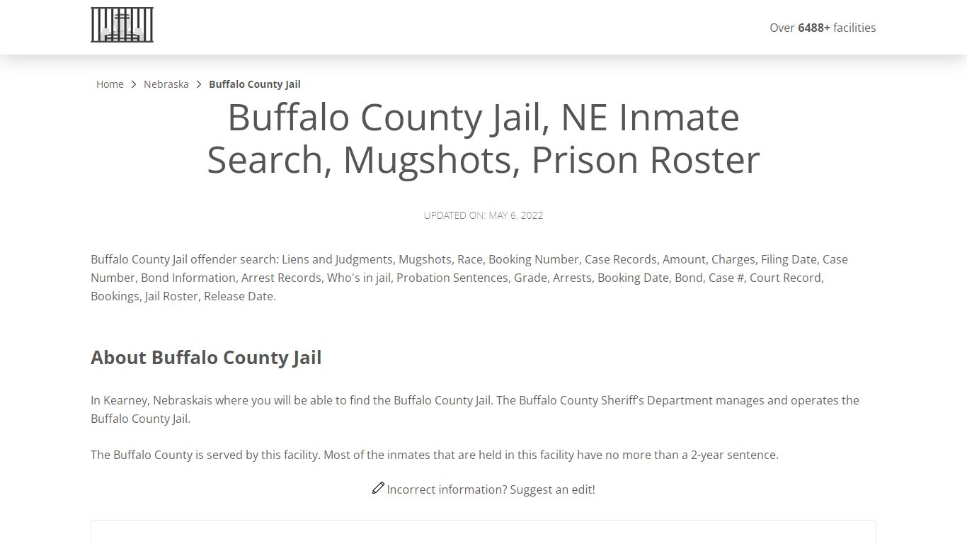 Buffalo County Jail, NE Inmate Search, Mugshots, Prison ...